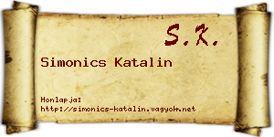 Simonics Katalin névjegykártya